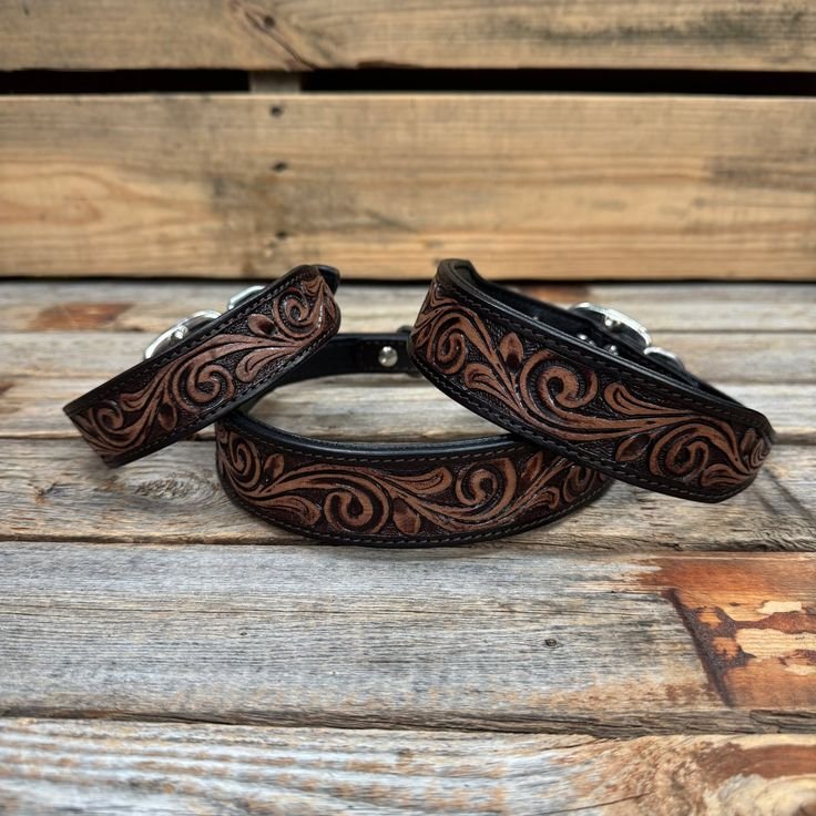 Handcrafted Floral Tooled Leather Belt