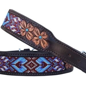 Handcrafted Beaded Western Leather Belt